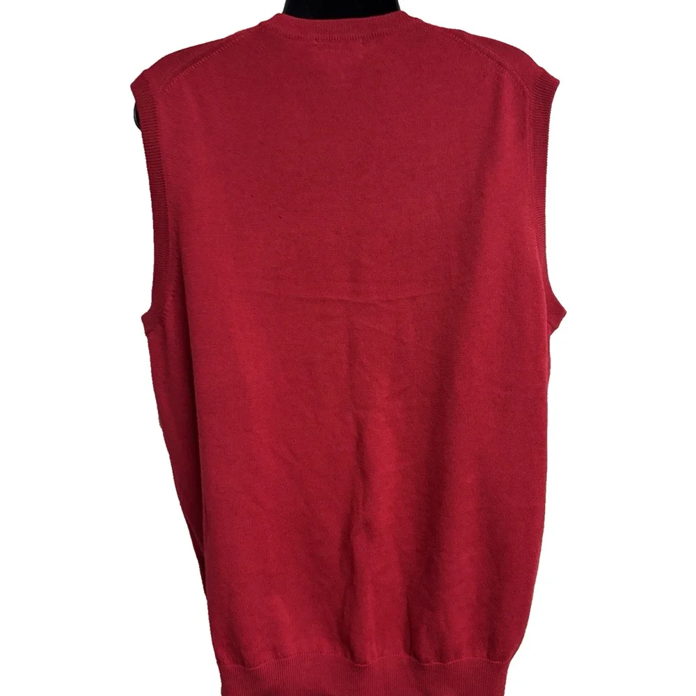 346 Brooks Mens Wool Vest Size Large L V-Neck Sleeveless Pull Over Knit EUC